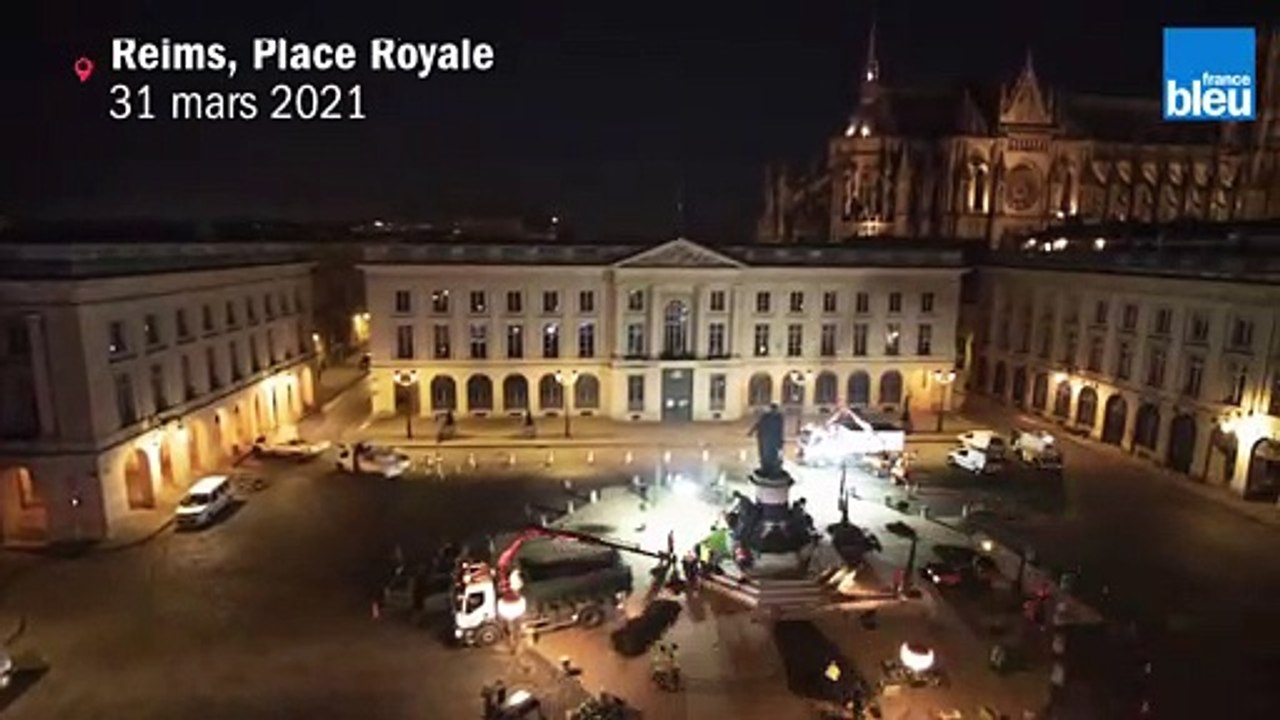 La Place Royale à  Reims végétalisée en une nuit
