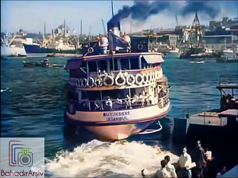 _ Simplon Orient Express 1956 belgesel filminden İstanbul görüntüleri (Renkli) / Old Istanbul clip from the documentary Simplon Orient Express dated 1956 (Colorized)