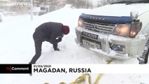 Spring snowfall suprises residents of Magadan in Russia's east