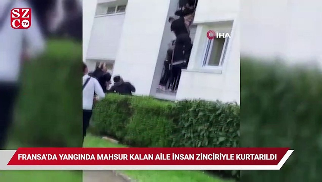 Fransa’da yangında mahsur kalan aile insan zinciriyle kurtarıldı