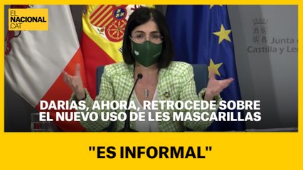 Darias, ahora, retrocede sobre el nuevo uso de las mascarillas: "Es informal"