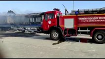 Tamir edilirken yangın çıkan lokomotifte hasar oluştu