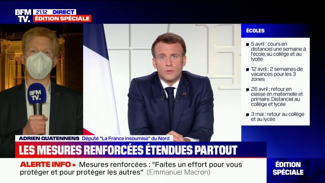 Adrien Quatennens (LFI): Nous payons la facture du pari hasardeux qu'a fait Emmanuel Macron en janvier de ne pas reconfiner