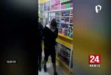 SJL: caen delincuentes cuando robaban una farmacia