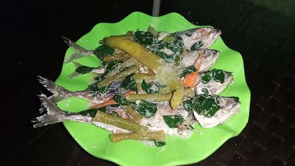 ginataang pritong isda