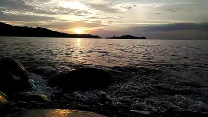 Relaxing View in a beach with sunset