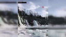 Kanadalı atlet donmuş göle yüksek dalışını başarıyla tamamladı