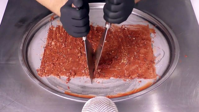 Nutella & Snickers Ice Cream Rolls - Oddly Satisfying Chocolate Asmr | No Talking Recipe / Food - 4K