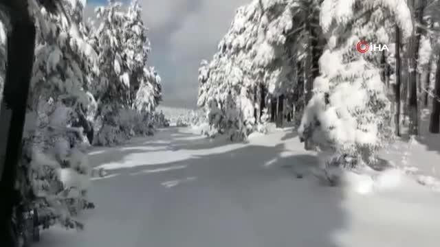 Nisan ayında yağan kar kartpostallık görüntüler oluşturdu