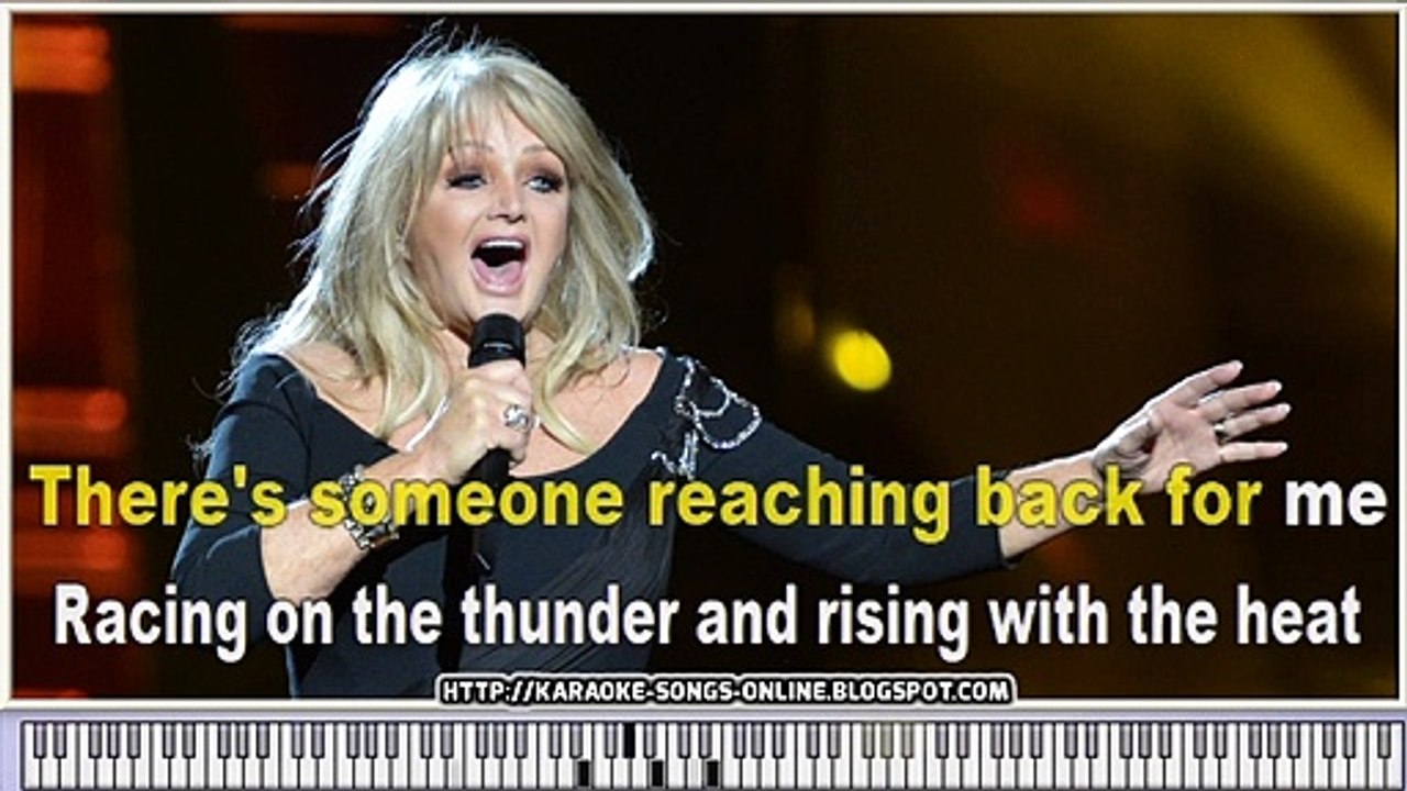 Bonnie Tyler - Holding Out For A Hero - karaoke songs online with lyrics on the screen and piano.