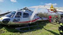 Bisaccia (AV) - Cade elicottero in contrada Setoleto, soccorso pilota (01.04.21)
