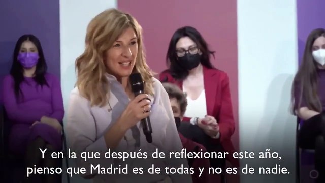 Yolanda Díaz saca pecho por la gestión de Podemos en el Gobierno, frente al despojo de los servicios públicos en Madrid