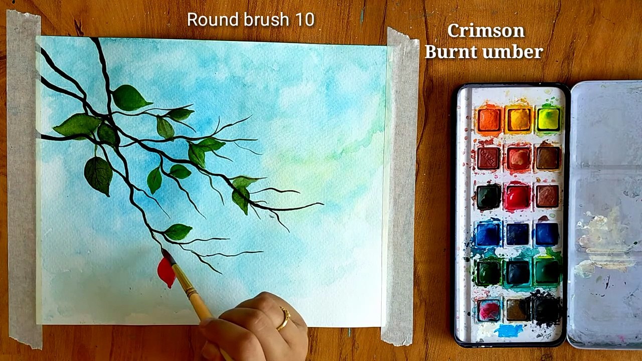 Easy Watercolor Bougainvillea Flowers Painting/ Step By Step