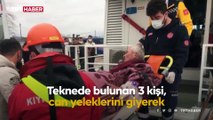 Kocaeli’de batan teknedeki 3 balıkçı kurtarıldı