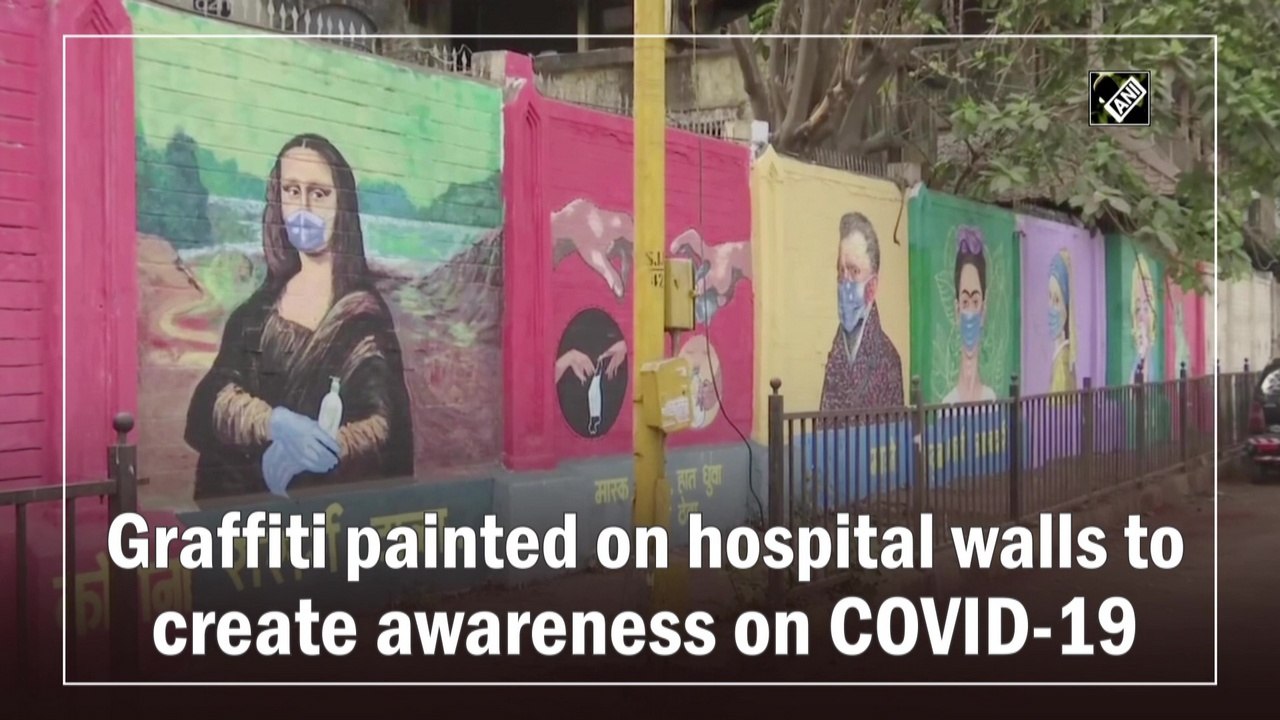 Graffiti painted on hospital walls to create aw...