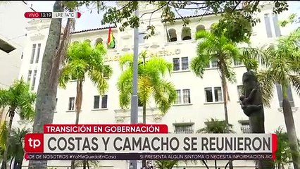 Camacho y Costas encaminan proceso de transición en la Gobernación cruceña
