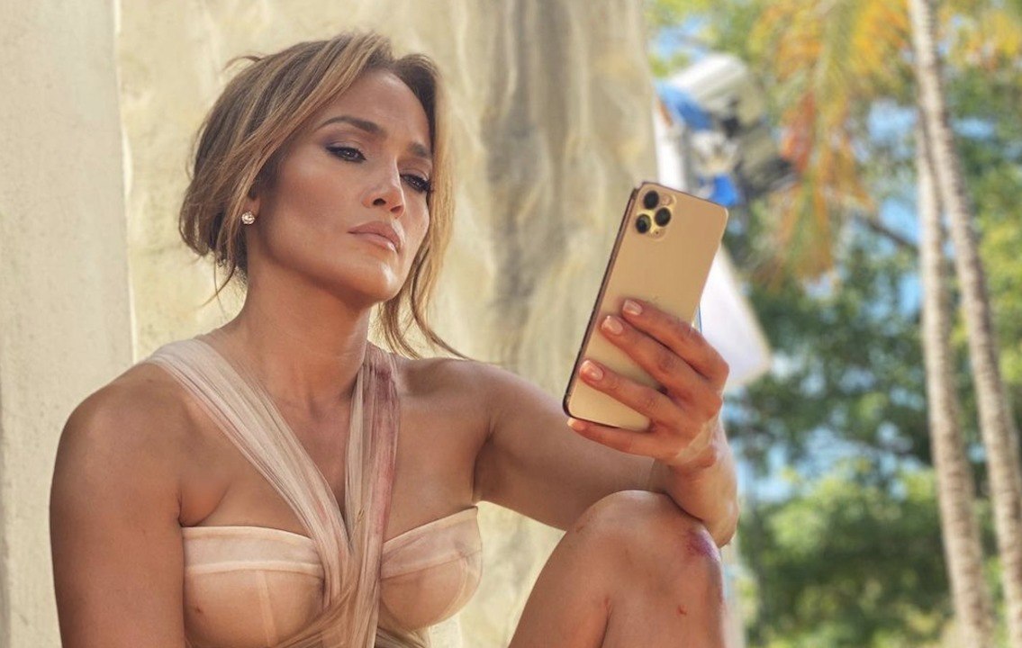 Jennifer Lopez Wore a Deconstructed Wedding Dress with an Unexpected Pair of Shoes