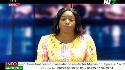 JT BAMBARA 19H30 DU 01 AVRIL 2021