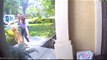 Woman Trips Over Her Dog And Falls While Talking To Mailperson Outside Her House