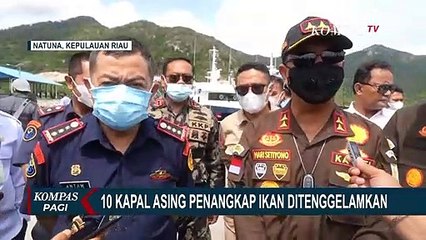 10 Kapal Asing Pencuri Ikan di Laut Natuna Dimusnahkan