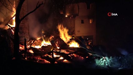 Artvin'in Ortaköy köyünde vatandaşlar gözyaşları içinde evlerinin yanmasını izledi