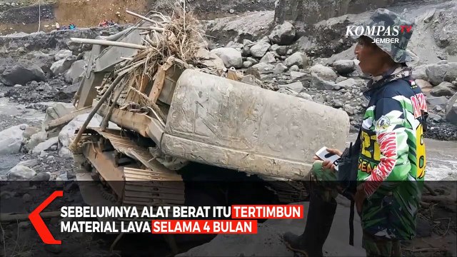 Alat Berat Tambang Pasir Ditemukan Setelah 4 Bulan Tertimbun Lava Gunung Semeru