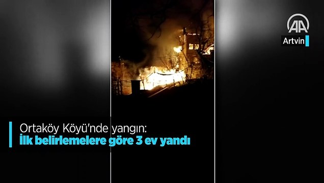 Ortaköy Köyü'nde yangın: İlk belirlemelere göre 3 ev yandı