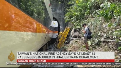 At least 45 people killed after Taiwan train derails in tunnel