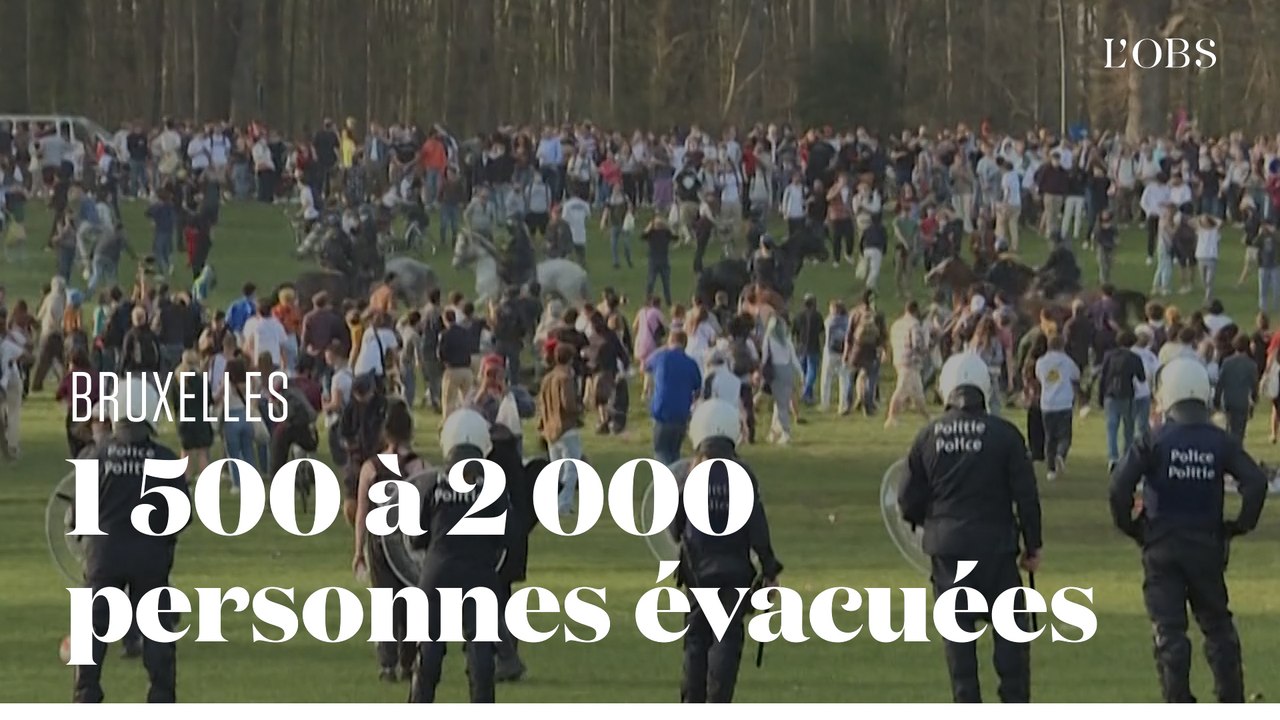 Les images spectaculaires de l'évacuation à Bruxelles avec canons à eau et police montée