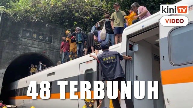 Kereta api ekspres Taiwan tergelincir, 48 jadi korban