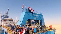 The giant container vessel Ever Given in Egypt's Suez Canal