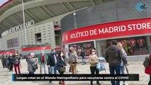 Largas colas en el Wanda Metropolitano para vacunarse contra el COVID