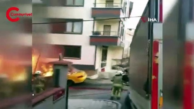 Çekmeköy'de korku dolu anlar: Araçlar alev aldı, evin camları patladı