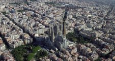 Le chantier de la Sagrada Familia vu du ciel