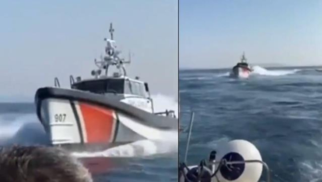 Türk Sahil Güvenlik Botu, mültecileri ölüme terk eden Yunan botuna böyle müdahale etti