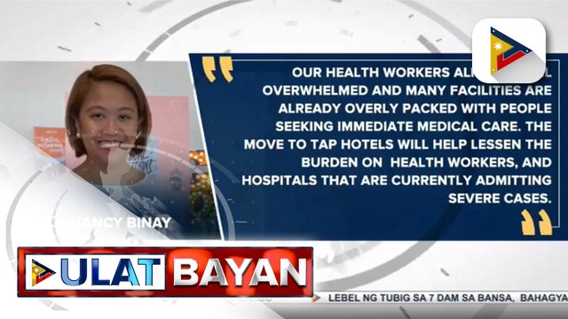 Sen. Binay, suportado ang rekomendasyon ng Philippine College of Physicians na gawing temporary hospital facilities ang ilang hotels
