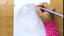 How To Draw A Girl With Butterfly In Moonlight For Beginners || Pencil Sketch || Art Video