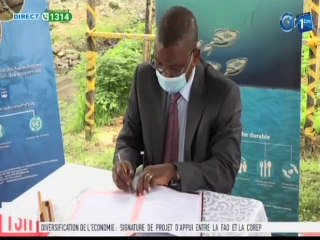 RTG/ Cérémonie de signature du projet sur le renforcement de l’aquaculture entre la FAO et la COREP