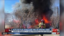 KCFD battles structure fire on Erskine Creek, reminds residents to begin preparing for fire season