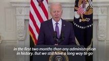 Biden urges Americans to 'keep their guard' against Covid and 'finish this job'