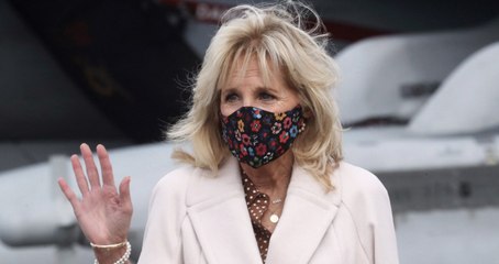 Jill Biden Deplaned Executive One Wearing Fishnets and Black Booties