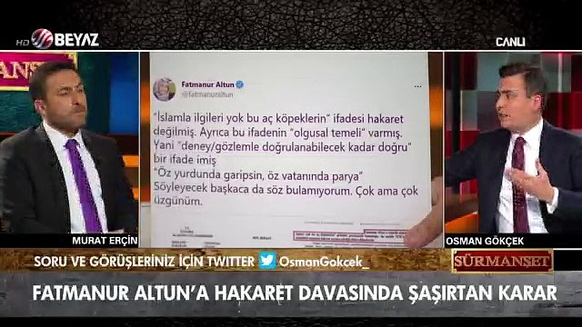 Gökçek'ten Fatmanur Altun'a hakaret davasına verilen skandal karara sert tepki