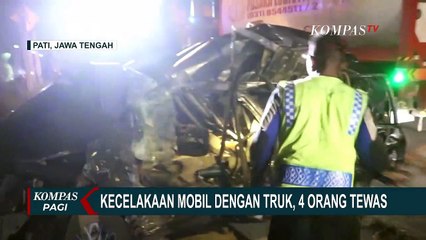 Kecelakaan Maut Minibus Tabrak Truk di Jalur Pantura, 4 Orang Tewas Di Tempat