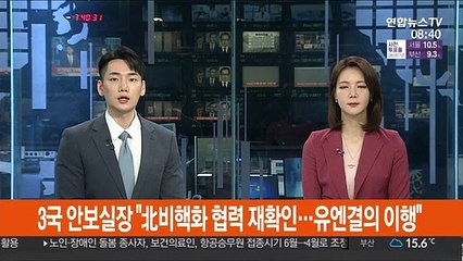 한미일 "北비핵화 협력 재확인…유엔결의 이행 필요"
