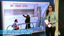 First Lady Jill Biden Pranks Media, Staff With Wig On April Fool’s Day