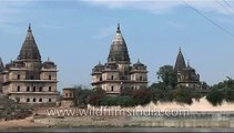 Jehangir Mahal palace and cenotaphs, Orchha, India