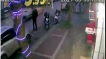 Saniyeler içerisinde paket servis motosikletini çalan hırsız güvenlik kameralarına yakalandı