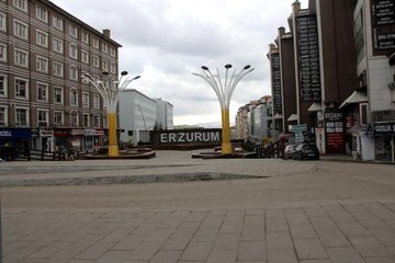 Erzurum'da sokaklar sessiz kaldı