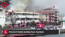 Sarıyer’de polis evinde korkutan yangın