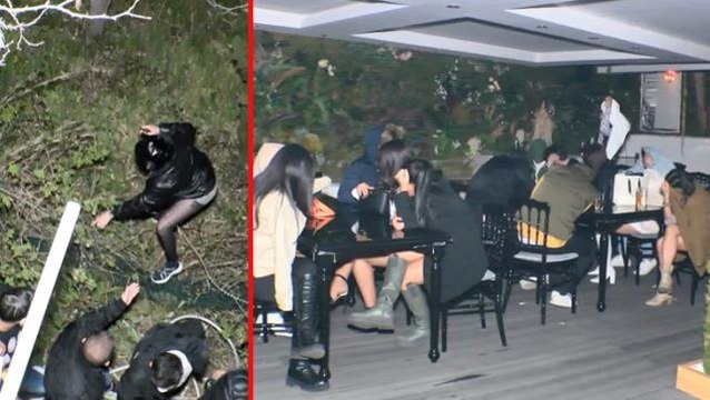 Eğlence sahnesi çekeceğiz denilerek düzenlenen 500 kişilik partiye baskın! Korkudan tel çitlere aldırmadan ağaçlık alana kaçtılar